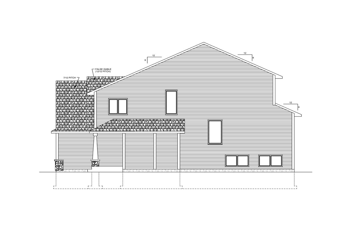 Home plan right elevation
